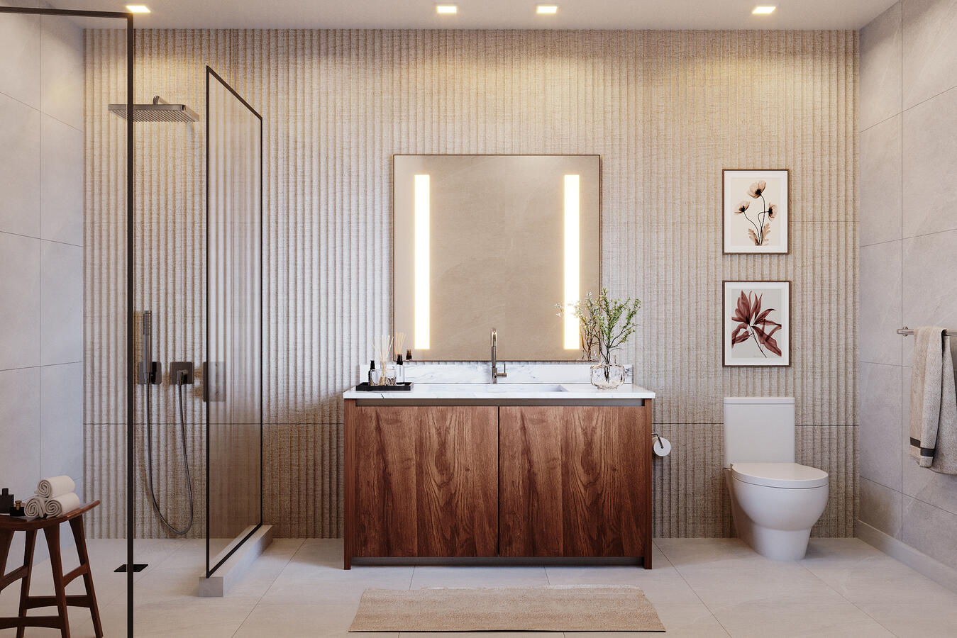 Modern Bathrooms with Stone Countertops